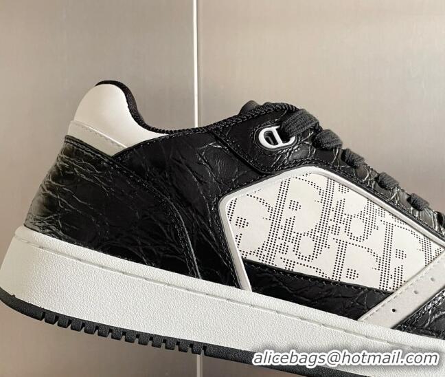 Most Popular Dior B27 Low-Top Sneakers in Oblique Galaxy Leather and Calfskin Black/White 122343