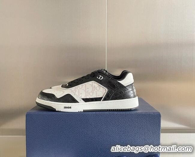 Most Popular Dior B27 Low-Top Sneakers in Oblique Galaxy Leather and Calfskin Black/White 122343