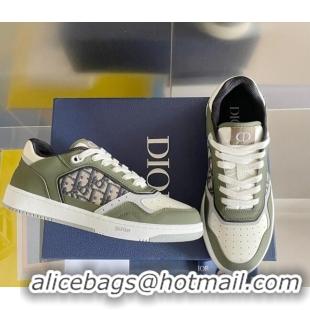 Good Looking Dior B27 Low-Top Sneakers in Oblique Galaxy Leather and Calfskin Green 122344