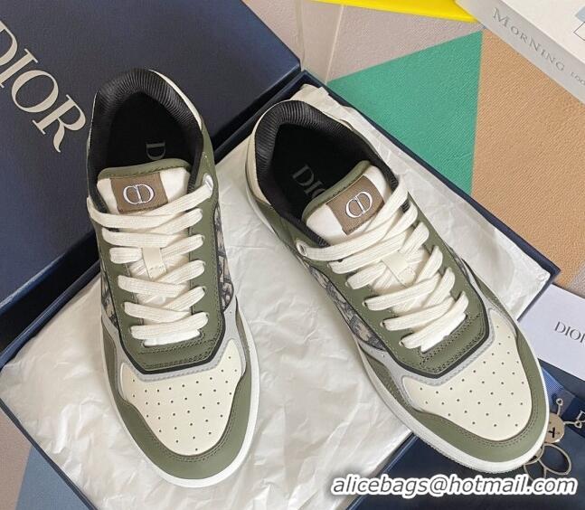 Good Looking Dior B27 Low-Top Sneakers in Oblique Galaxy Leather and Calfskin Green 122344