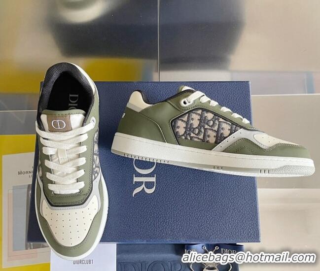 Good Looking Dior B27 Low-Top Sneakers in Oblique Galaxy Leather and Calfskin Green 122344