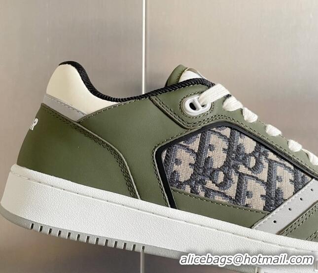 Good Looking Dior B27 Low-Top Sneakers in Oblique Galaxy Leather and Calfskin Green 122344