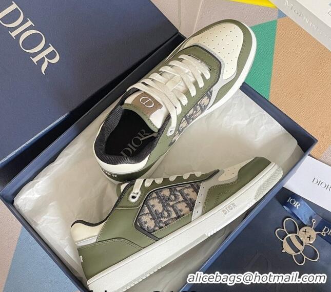 Good Looking Dior B27 Low-Top Sneakers in Oblique Galaxy Leather and Calfskin Green 122344