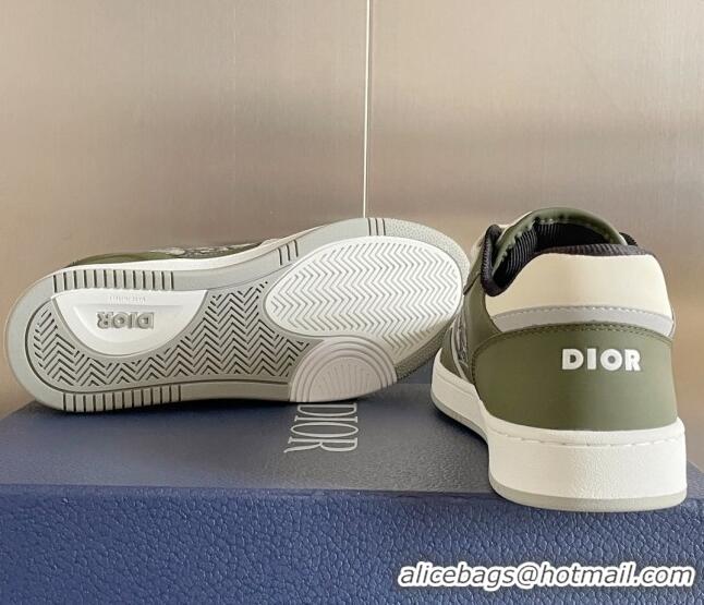 Good Looking Dior B27 Low-Top Sneakers in Oblique Galaxy Leather and Calfskin Green 122344