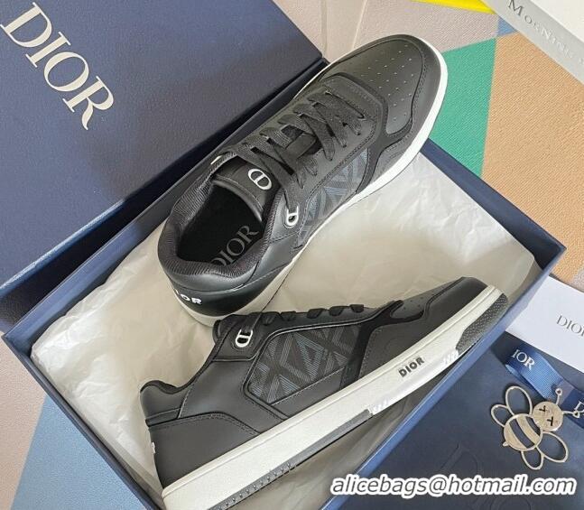 Best Product Dior B27 Low-Top Sneakers in Oblique Galaxy Leather and Calfskin Black/Grey 2122345