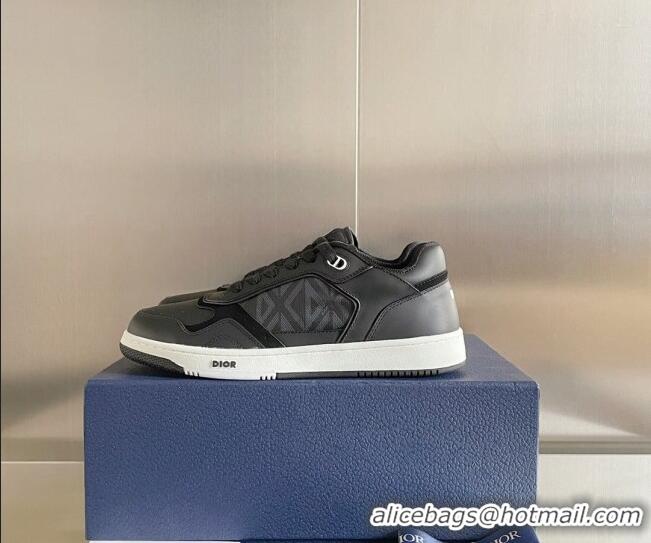 Best Product Dior B27 Low-Top Sneakers in Oblique Galaxy Leather and Calfskin Black/Grey 2122345