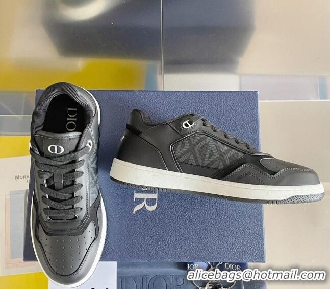 Best Product Dior B27 Low-Top Sneakers in Oblique Galaxy Leather and Calfskin Black/Grey 2122345