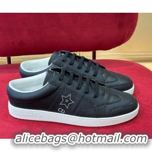 Top Quality ior Star Calfskin Sneakers with Low Heel Tab Black 122346