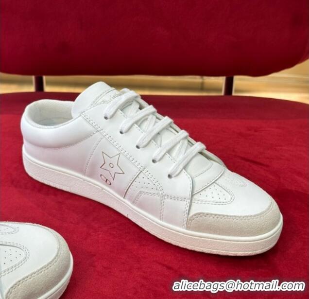 AAAAA Dior Star Calfskin Sneakers with Low Heel Tab White 122347