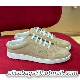 Duplicate Dior Star Calfskin Sneakers with Low Heel Tab Beige 122348