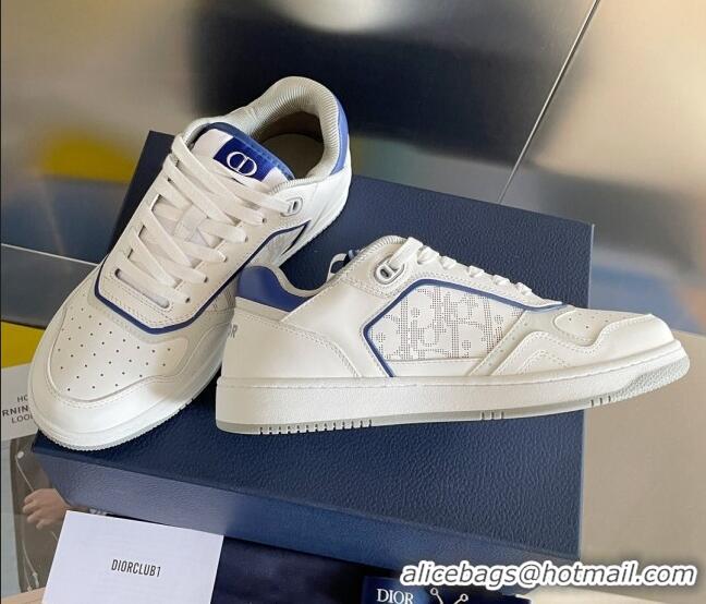 Sophisticated Dior B27 Low-Top Sneakers in Calfskin White/Blue 122666