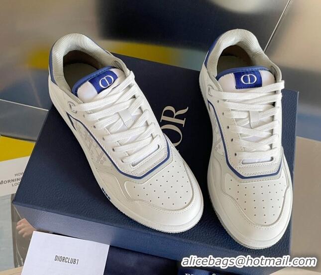 Sophisticated Dior B27 Low-Top Sneakers in Calfskin White/Blue 122666