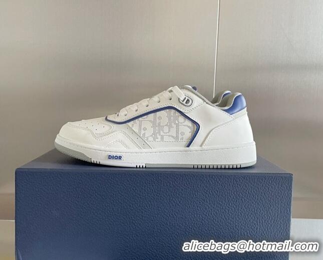 Sophisticated Dior B27 Low-Top Sneakers in Calfskin White/Blue 122666