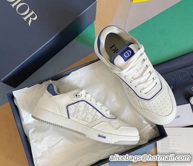 Sophisticated Dior B27 Low-Top Sneakers in Calfskin White/Blue 122666