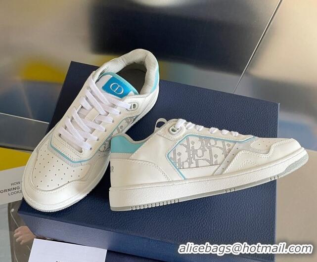 Stylish Dior B27 Low-Top Sneakers in Calfskin White/Blue 122667