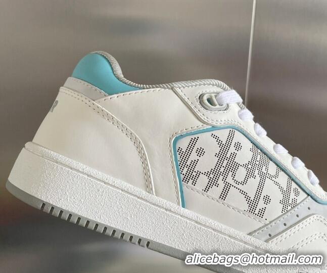 Stylish Dior B27 Low-Top Sneakers in Calfskin White/Blue 122667