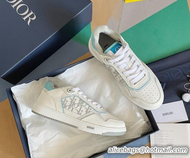 Stylish Dior B27 Low-Top Sneakers in Calfskin White/Blue 122667