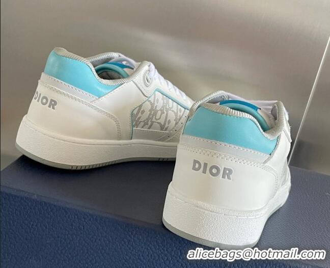 Stylish Dior B27 Low-Top Sneakers in Calfskin White/Blue 122667