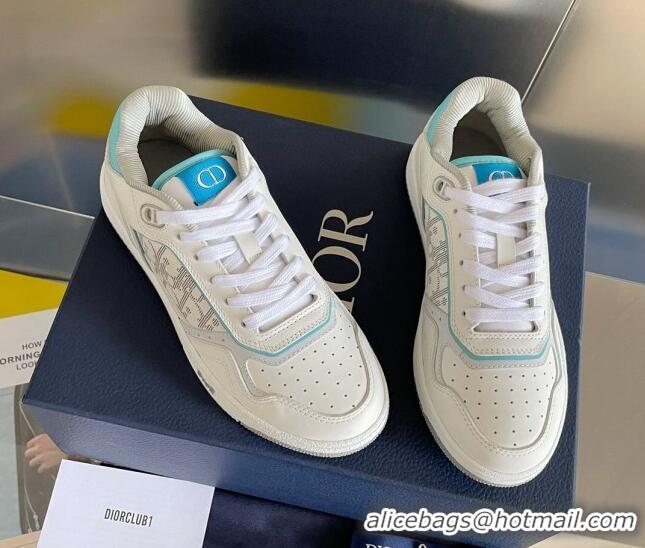 Stylish Dior B27 Low-Top Sneakers in Calfskin White/Blue 122667