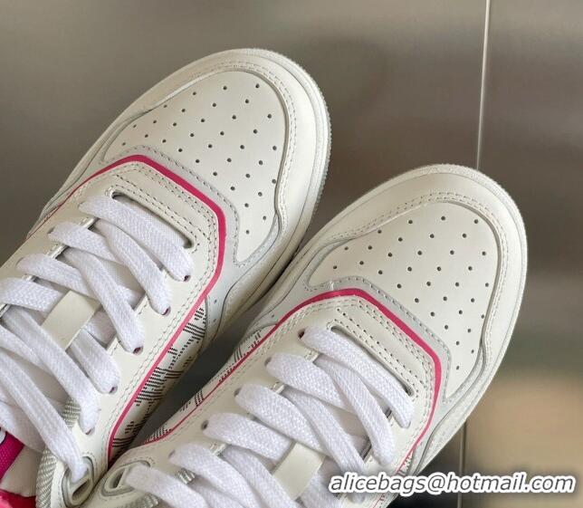 Duplicate Dior B27 Low-Top Sneakers in Calfskin White/Pink 122668