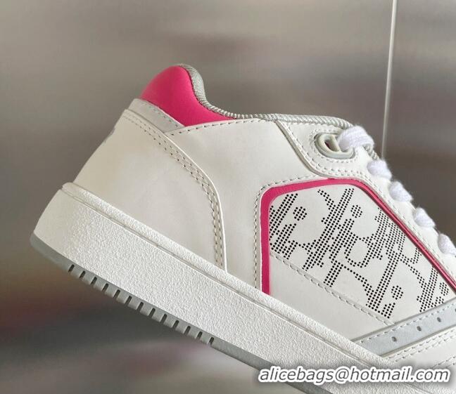 Duplicate Dior B27 Low-Top Sneakers in Calfskin White/Pink 122668