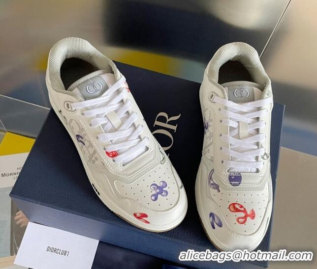 Most Popular Dior B27 Low-Top Sneakers in Printed Calfskin White 122669