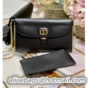 Well Crafted DIOR BOBBY EAST-WEST POUCH WITH CHAIN Smooth Calfskin S5703UBP BLACK