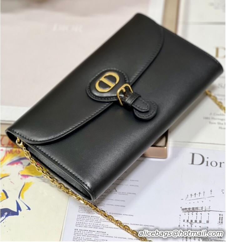 Well Crafted DIOR BOBBY EAST-WEST POUCH WITH CHAIN Smooth Calfskin S5703UBP BLACK