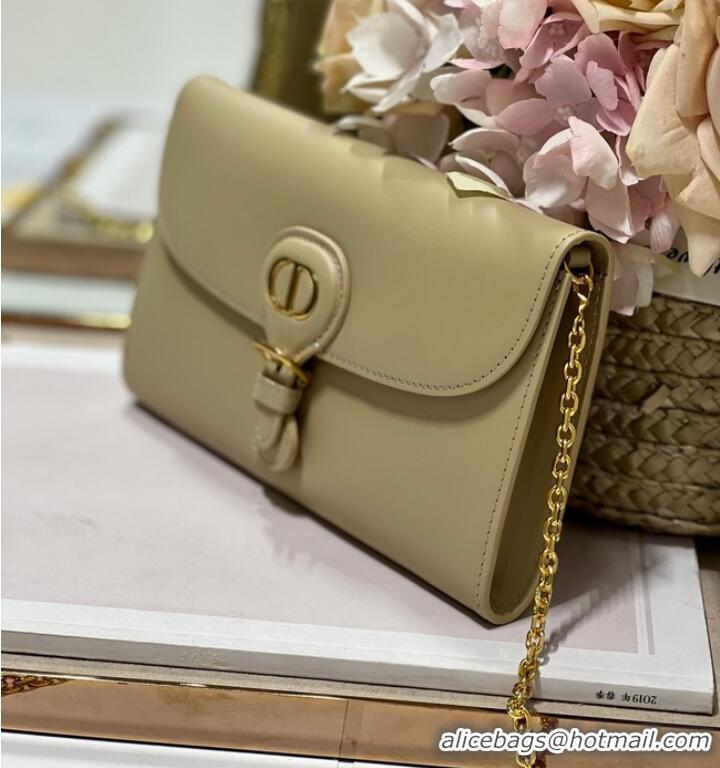 Good Product DIOR BOBBY EAST-WEST POUCH WITH CHAIN Smooth Calfskin S5703UBP Beige