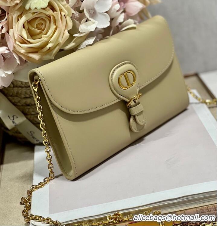 Good Product DIOR BOBBY EAST-WEST POUCH WITH CHAIN Smooth Calfskin S5703UBP Beige