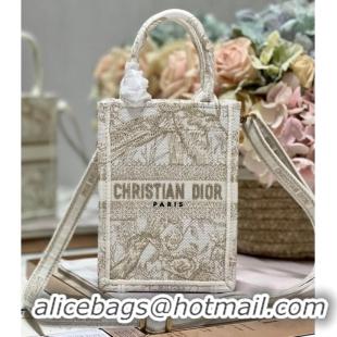 Top Quality MINI DIOR BOOK TOTE PHONE BAG Embroidery S5555CES-1