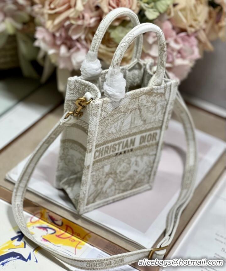 Top Quality MINI DIOR BOOK TOTE PHONE BAG Embroidery S5555CES-1