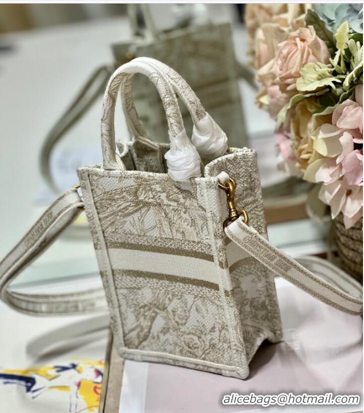 Top Quality MINI DIOR BOOK TOTE PHONE BAG Embroidery S5555CES-1