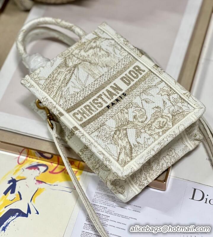 Top Quality MINI DIOR BOOK TOTE PHONE BAG Embroidery S5555CES-1