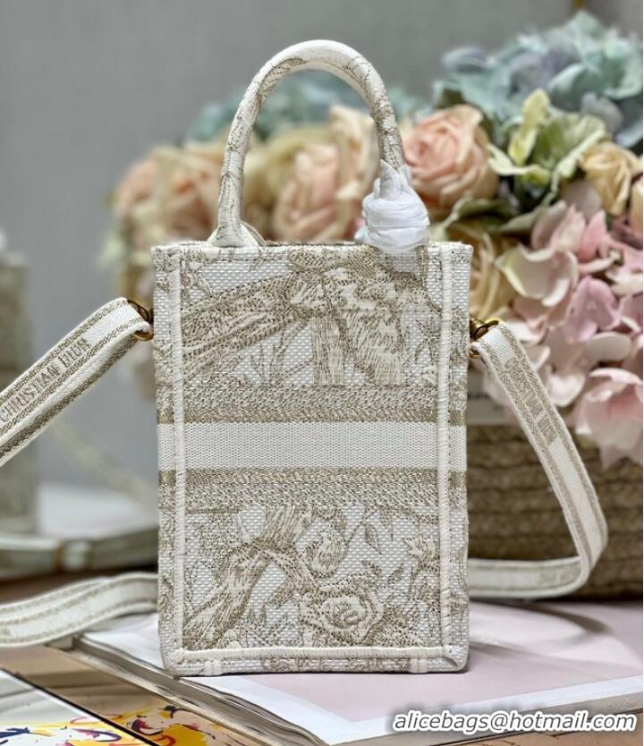 Top Quality MINI DIOR BOOK TOTE PHONE BAG Embroidery S5555CES-1