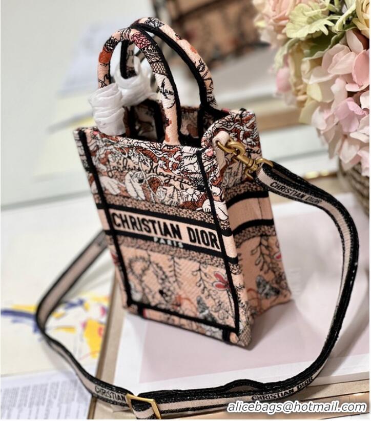 Super Quality MINI DIOR BOOK TOTE PHONE BAG Embroidery S5555CES-2