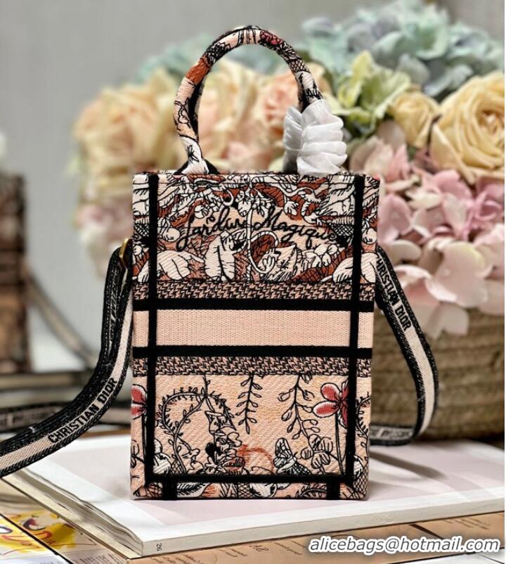 Super Quality MINI DIOR BOOK TOTE PHONE BAG Embroidery S5555CES-2