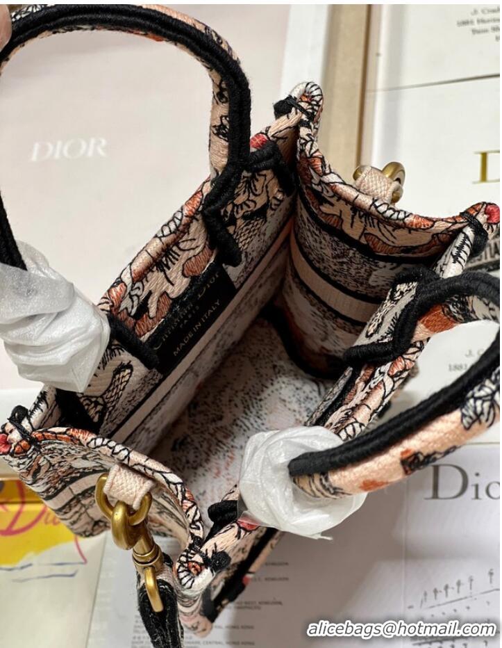 Super Quality MINI DIOR BOOK TOTE PHONE BAG Embroidery S5555CES-2