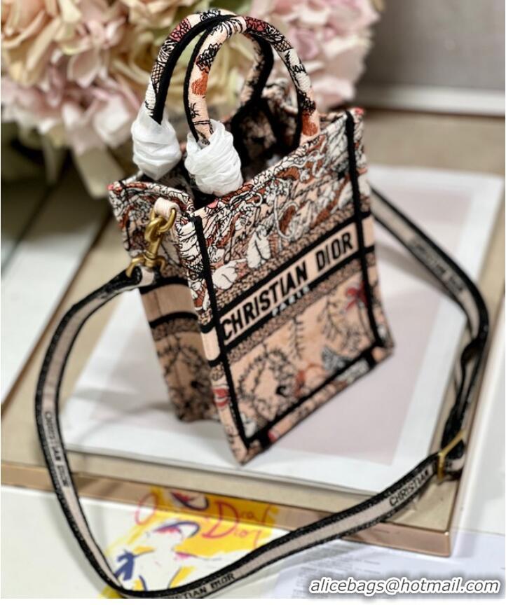 Super Quality MINI DIOR BOOK TOTE PHONE BAG Embroidery S5555CES-2