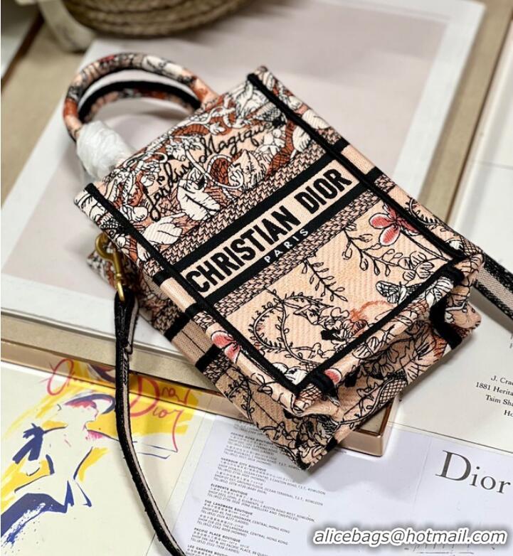 Super Quality MINI DIOR BOOK TOTE PHONE BAG Embroidery S5555CES-2