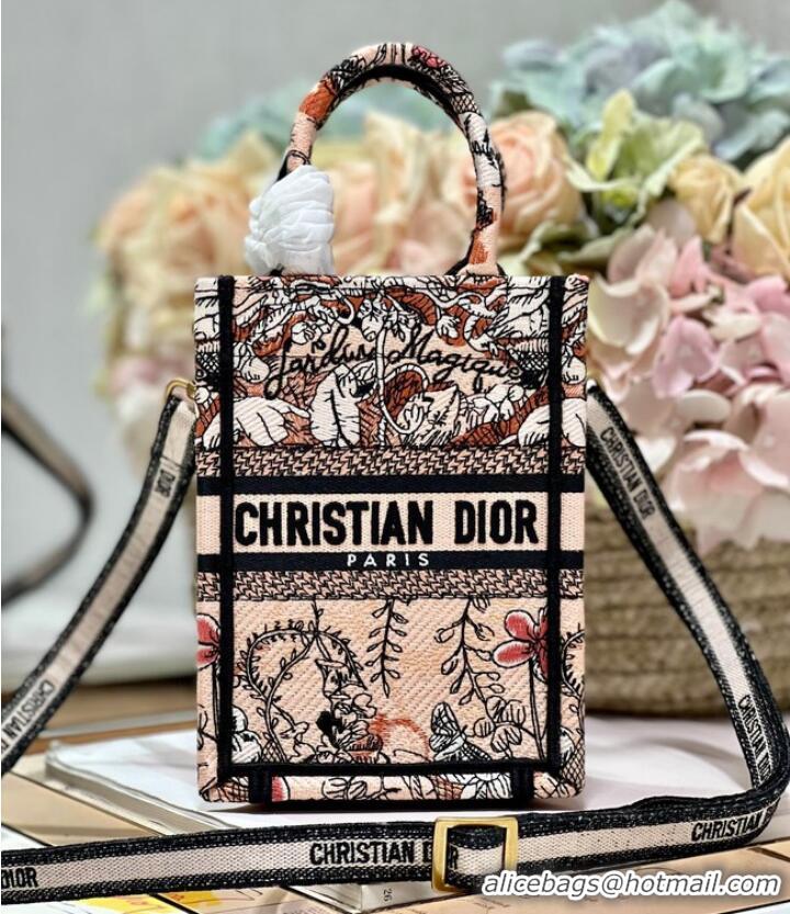 Super Quality MINI DIOR BOOK TOTE PHONE BAG Embroidery S5555CES-2