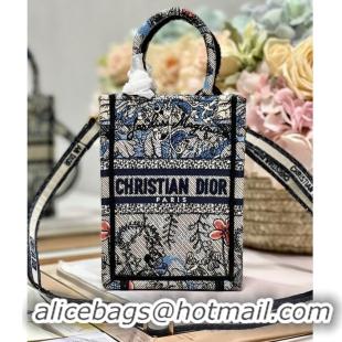 Top Quality MINI DIOR BOOK TOTE PHONE BAG Embroidery S5555CES-3