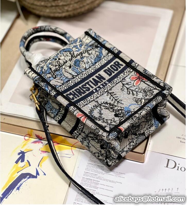 Top Quality MINI DIOR BOOK TOTE PHONE BAG Embroidery S5555CES-3