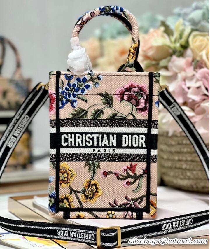 Top Design MINI DIOR BOOK TOTE PHONE BAG Embroidery S5555CES-4