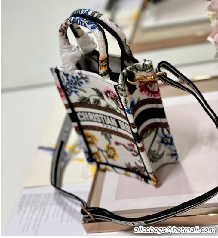 Inexpensive MINI DIOR BOOK TOTE PHONE BAG Embroidery S5555CES-7