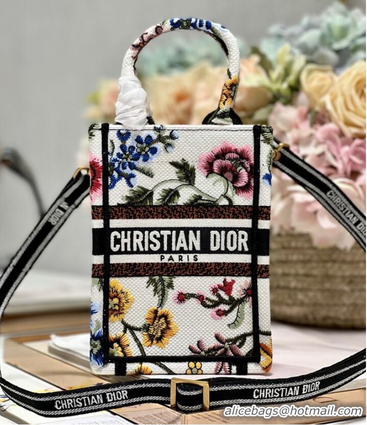 Inexpensive MINI DIOR BOOK TOTE PHONE BAG Embroidery S5555CES-7