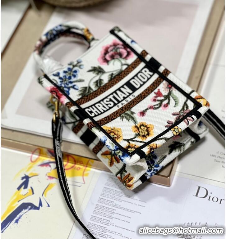 Inexpensive MINI DIOR BOOK TOTE PHONE BAG Embroidery S5555CES-7