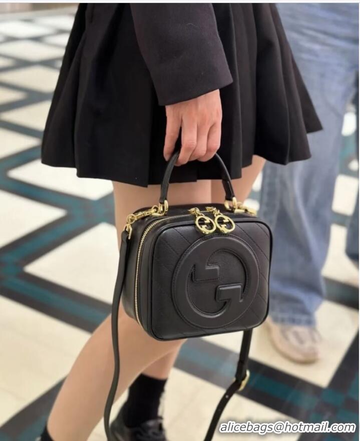 Top Grade Gucci Blondie top handle bag 744434 BLACK