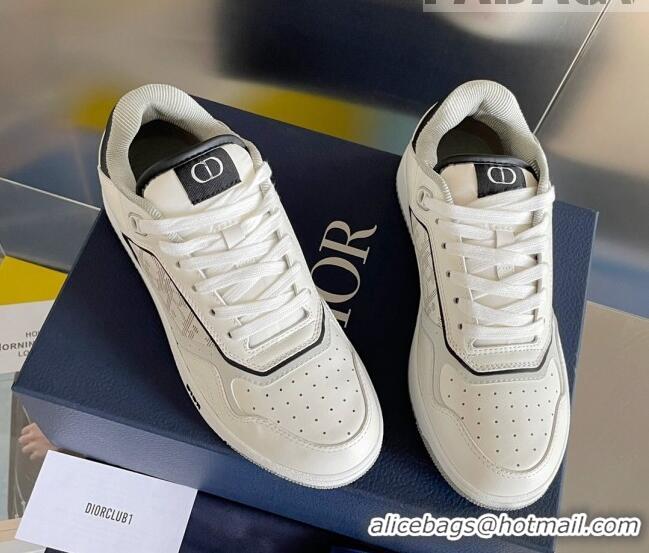 Perfect Dior B27 Low-Top Sneakers in Calfskin White/Black 122670