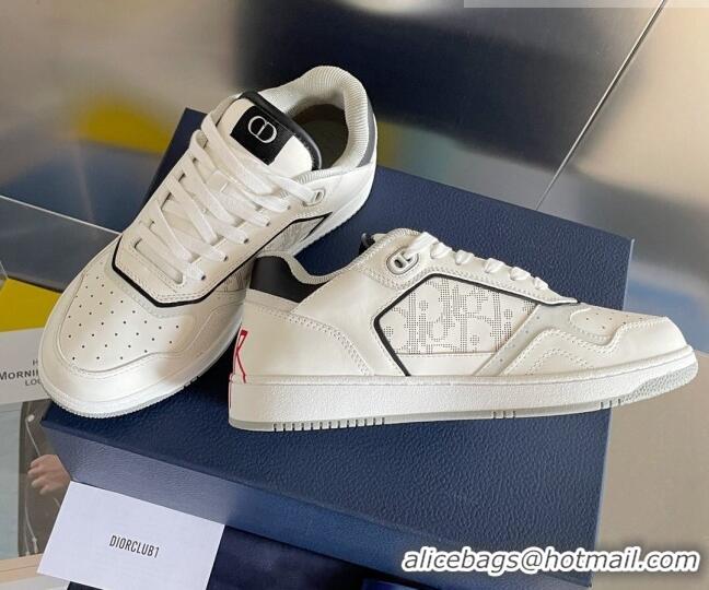 Perfect Dior B27 Low-Top Sneakers in Calfskin White/Black 122670